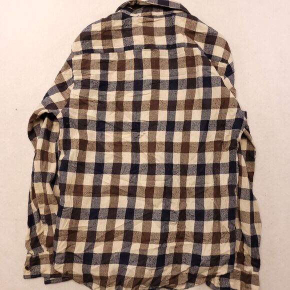 Jachs Gingham Flannel Long Sleeve Button Up Shirt Mens Size Medium M Blue Green - Picture 10 of 10